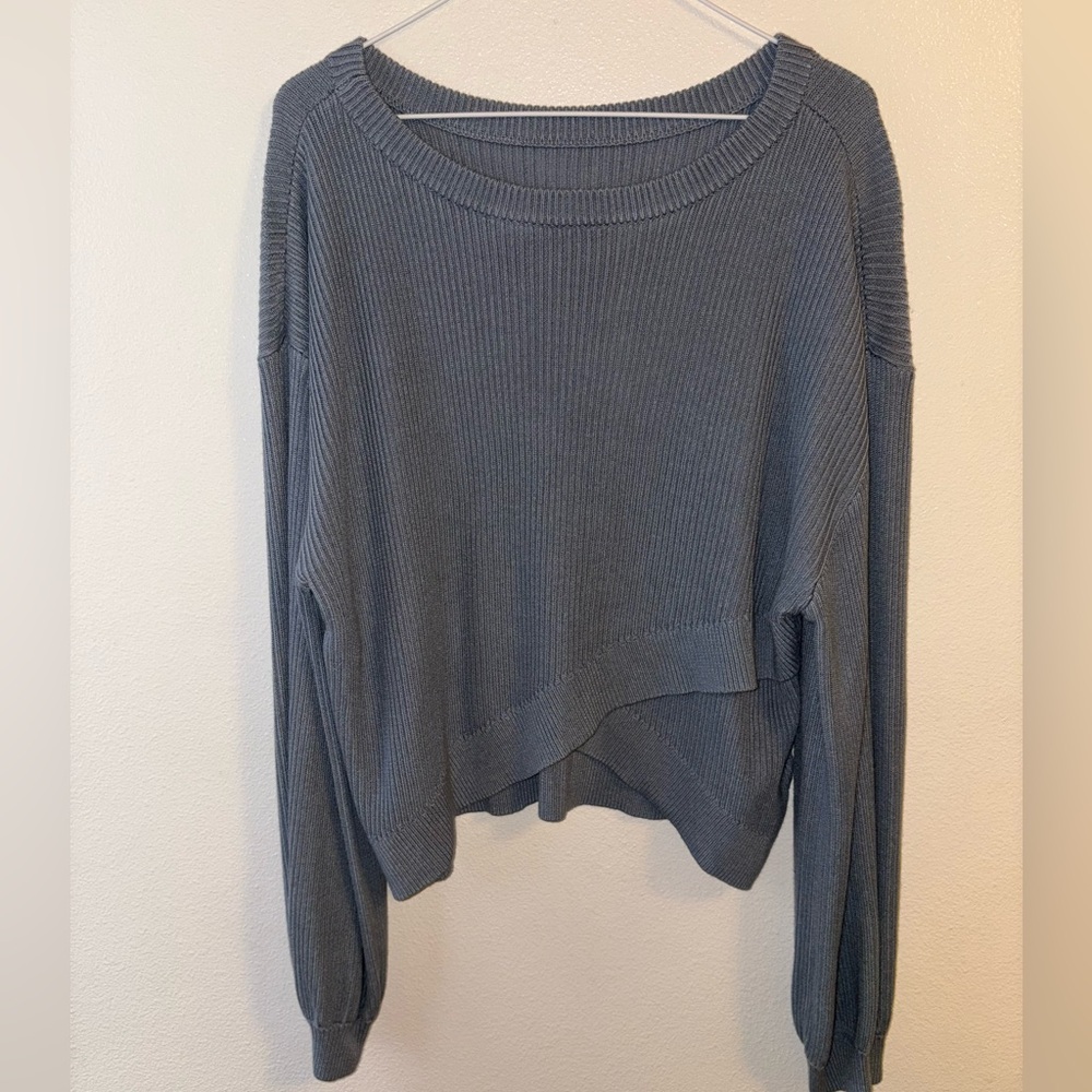 Lululemon Athletica Blue Reversible Crossover Sweater Size 12